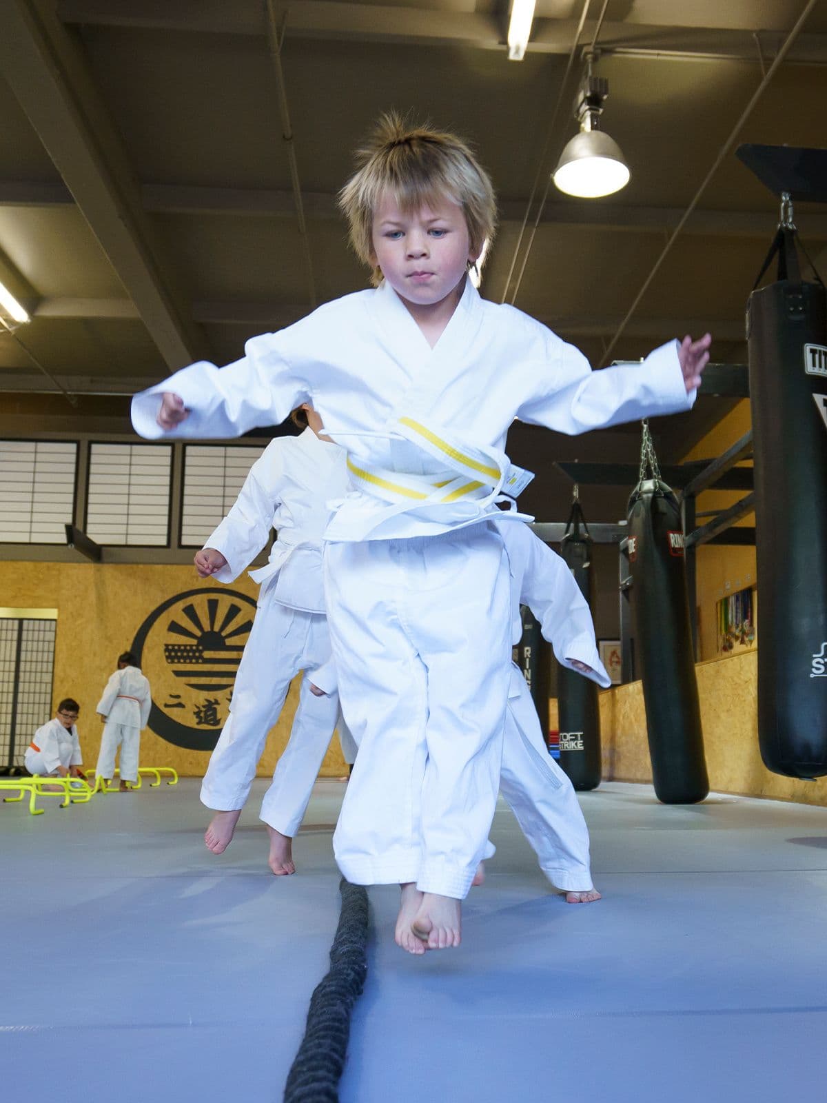 Little Dragons students practicing their skills at PMA